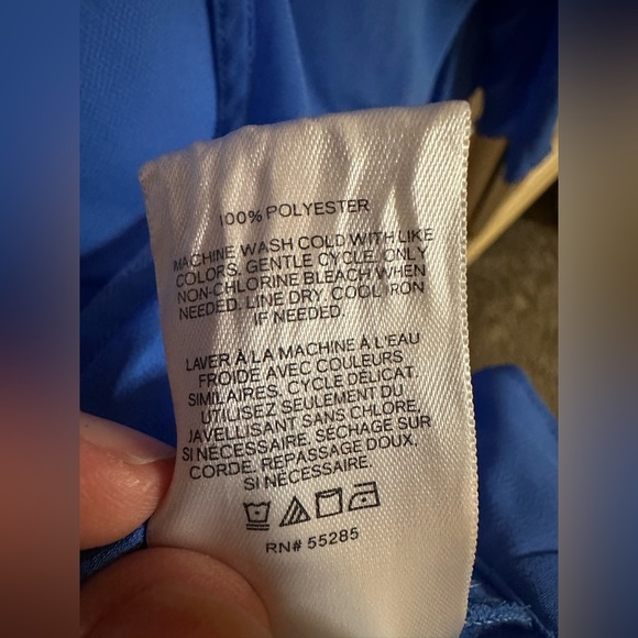 Express Cobalt Blue Cropped Chiffon Sleeves Size S - Picture 7 of 7